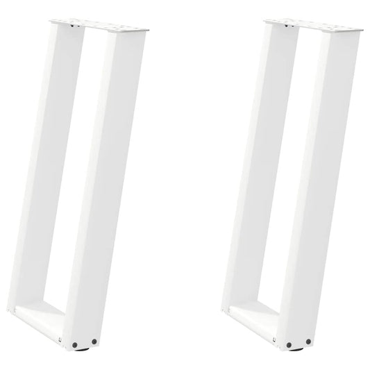 vidaXL Πόδια Κονσόλας σε Σχήμα U 2 τεμ. Λευκά 38x(72-73) εκ. Ατσάλι