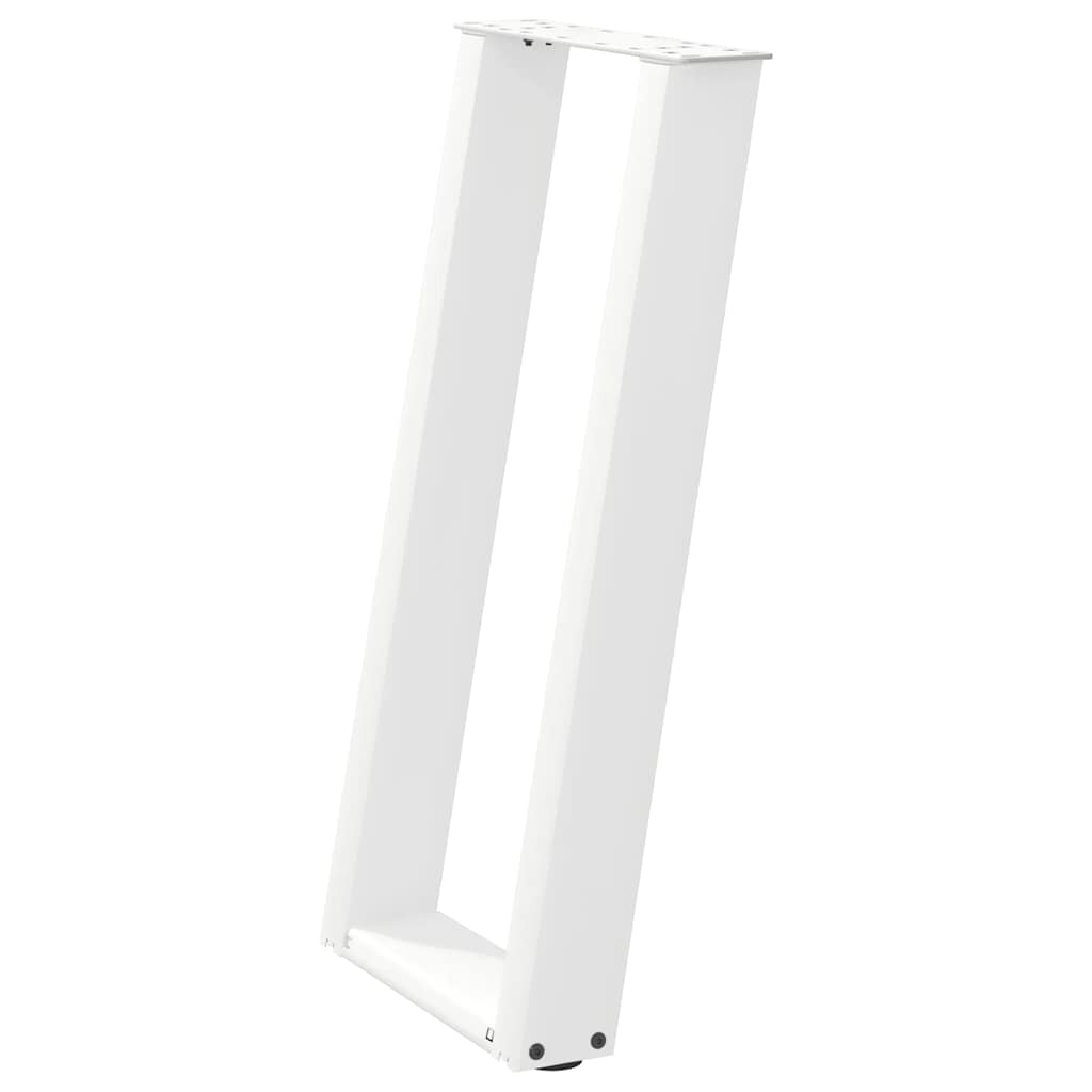 vidaXL Πόδια Κονσόλας σε Σχήμα U 2 τεμ. Λευκά 38x(72-73) εκ. Ατσάλι