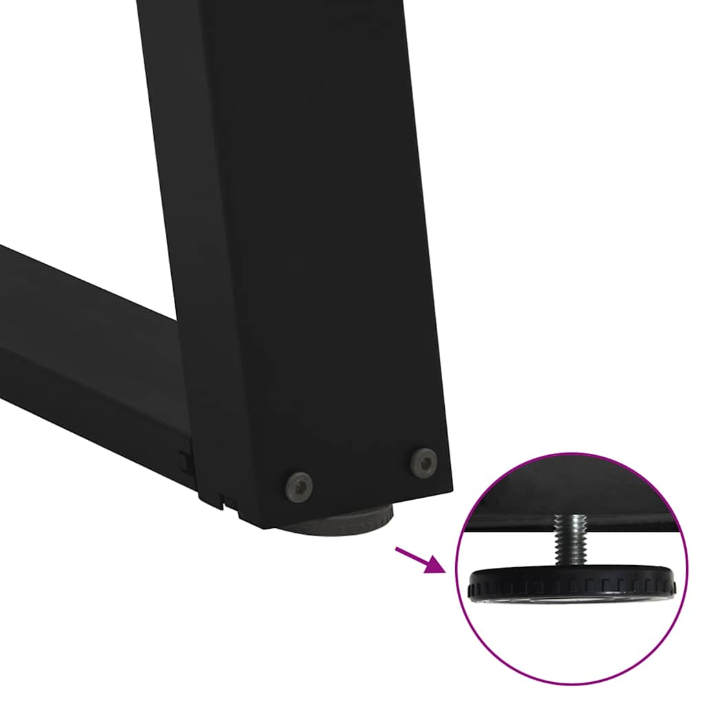vidaXL Πόδια Τραπεζαρίας σε Σχήμα U 2 τεμ. Μαύρο 50x(72-73) εκ. Ατσάλι