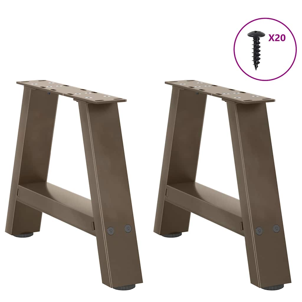 vidaXL Πόδια Τραπεζιού Σαλονιού Σχήματος Α 2 τεμ. 40x(30-31) εκ. Ατσάλι