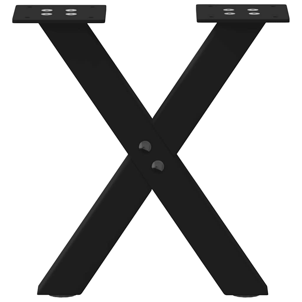 vidaXL Πόδια Τραπεζιού Σαλονιού σε Σχήμα Χ, 2 τεμ. Μαύρο, Ατσάλι 37x(30-31) εκ.
