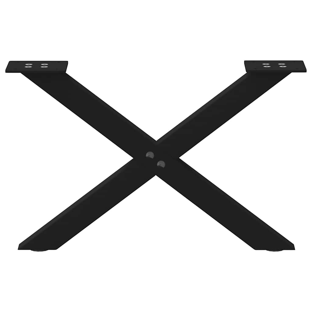 vidaXL Πόδια Τραπεζιού Σαλονιού σε Σχήμα Χ, 2 τεμ. Μαύρο, Ατσάλι 60x(30-31) εκ.
