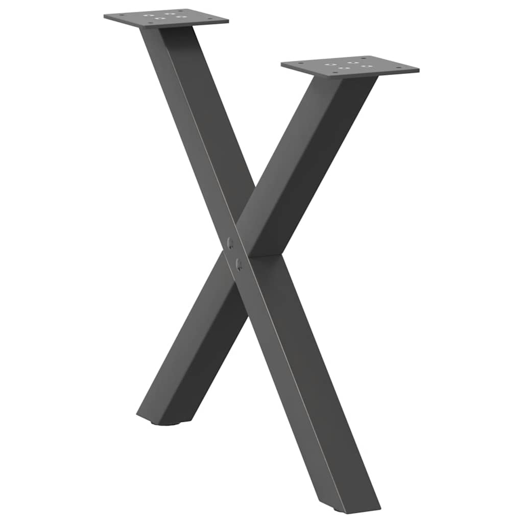 vidaXL Πόδια Τραπεζιού Σαλονιού σε Σχήμα Χ, 2 τεμ. Ανθρακί 50x(42-43) εκ. Ατσάλι