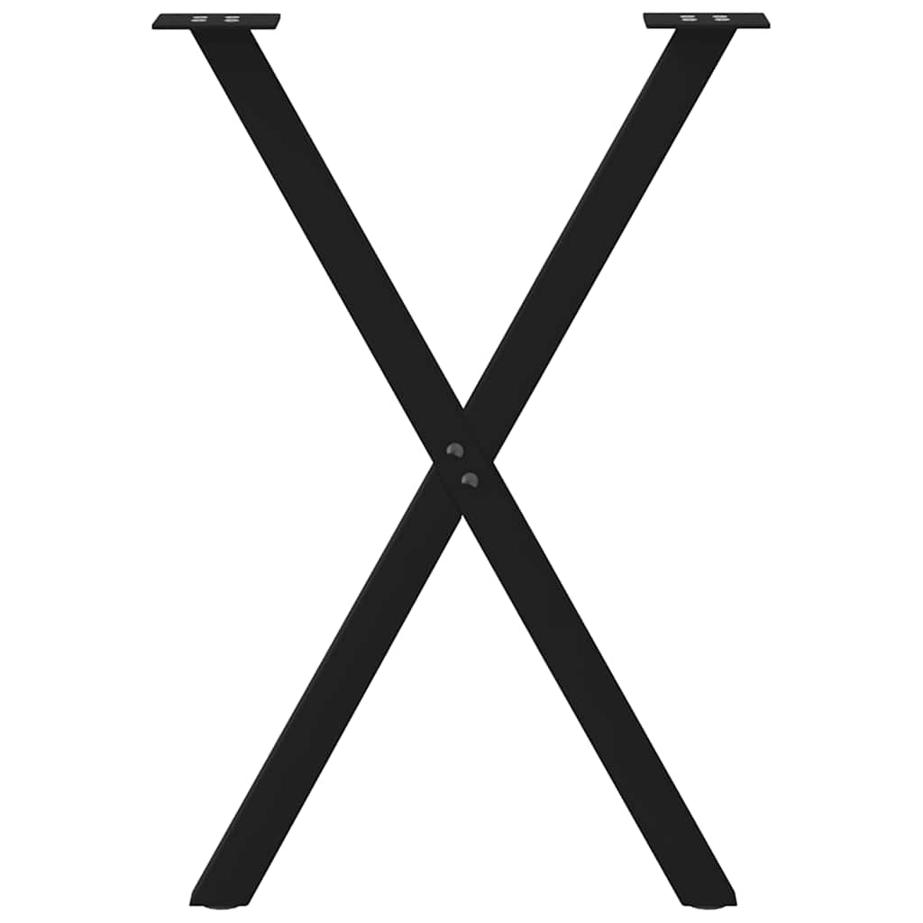 vidaXL Πόδια Τραπεζαρίας σε Σχήμα Χ, 2 τεμ. Μαύρο, Ατσάλι 57x(72-73) εκ.