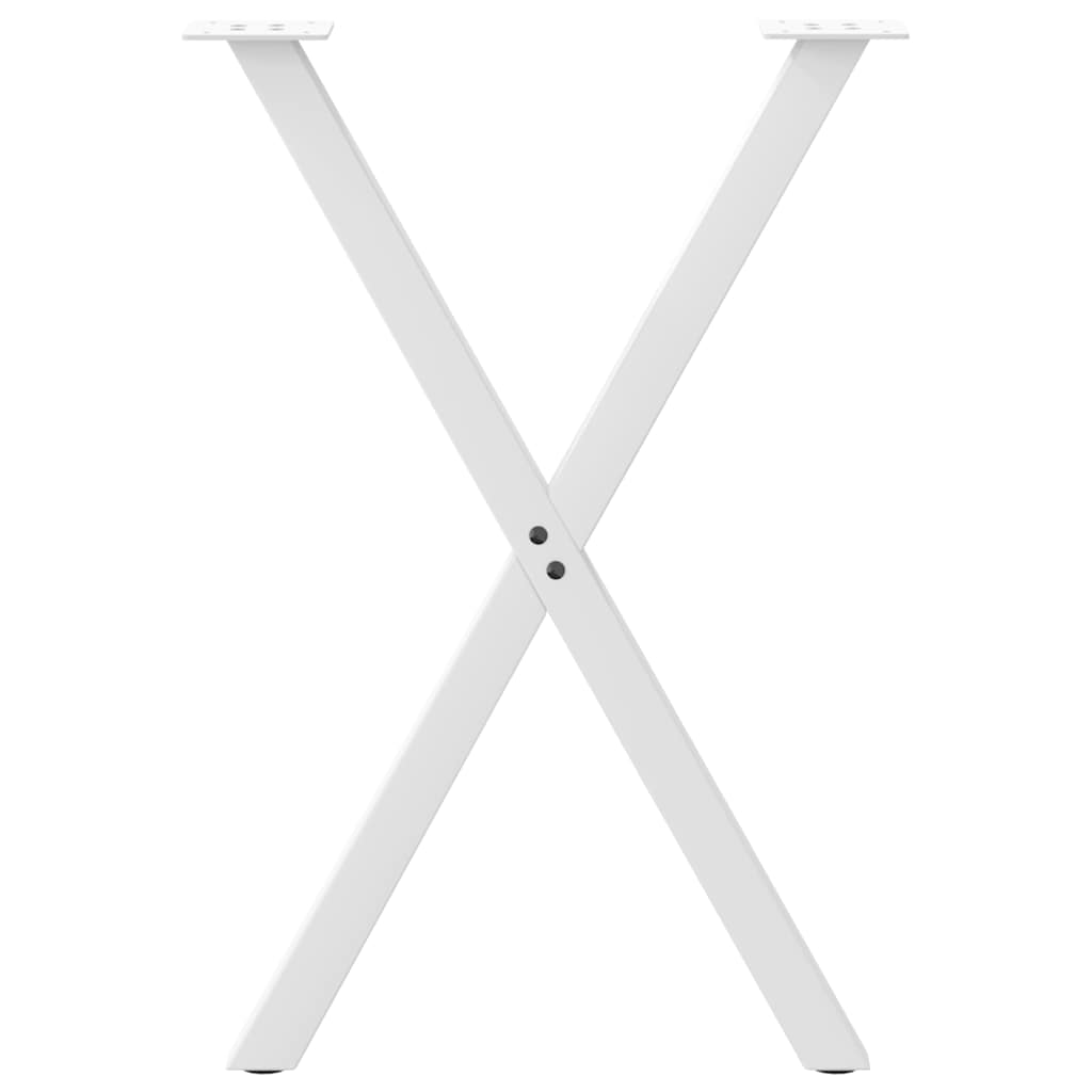 vidaXL Πόδια Τραπεζαρίας σε Σχήμα Χ, 2 τεμ. Λευκά 57x(72-73) εκ. Ατσάλι