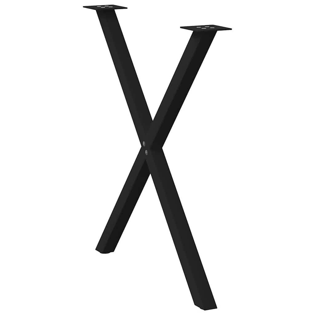 vidaXL Πόδια Τραπεζαρίας σε Σχήμα Χ, 2 τεμ. Μαύρο, 70x(72-73) εκ. Ατσάλι