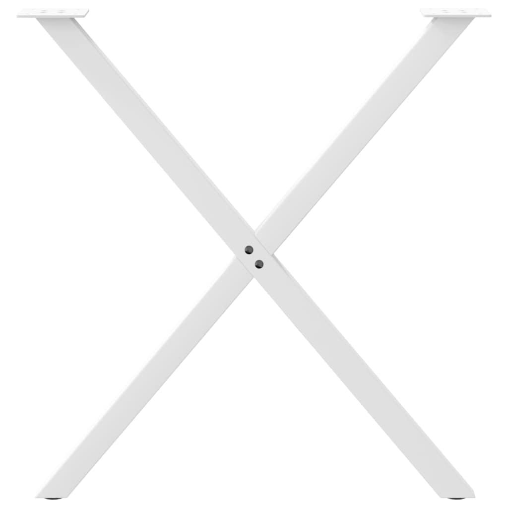 vidaXL Πόδια Τραπεζαρίας σε Σχήμα Χ, 2 τεμ. Λευκά 80x(72-73) εκ. Ατσάλι