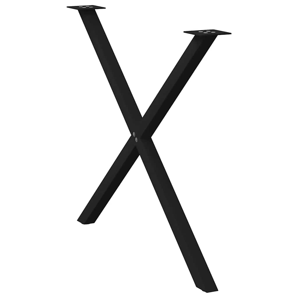 vidaXL Πόδια Τραπεζαρίας σε Σχήμα Χ, 2 τεμ. Μαύρα 90x(72-73) εκ. Ατσάλι
