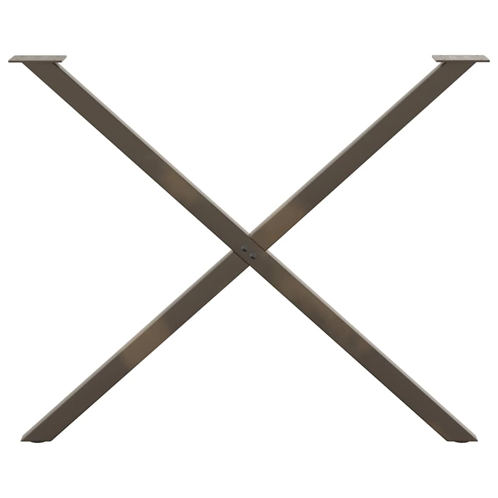 vidaXL Πόδια Τραπεζαρίας σε Σχήμα Χ, 2 τεμ. από Φυσικό Ατσάλι 90x(72-73) εκ. Ατσάλι