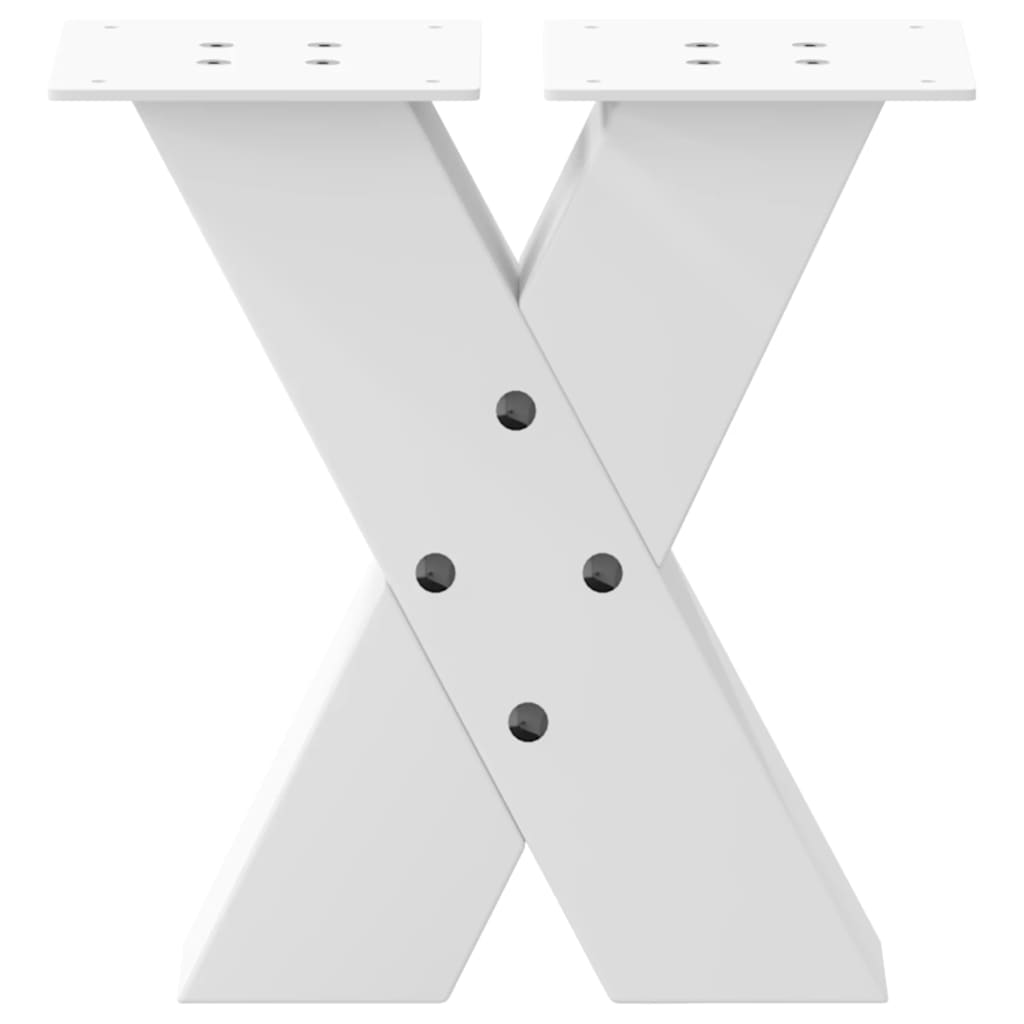vidaXL Πόδια Τραπεζιού Σαλονιού σε Σχήμα Χ, 2 τεμ. Λευκά 30x(30-31) εκ. Ατσάλι