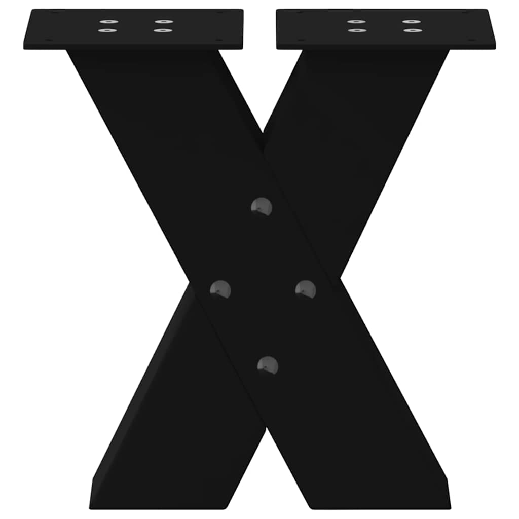 vidaXL Πόδια Τραπεζιού Σαλονιού σε Σχήμα Χ, 2 τεμ. Μαύρο, Ατσάλι 40x(30-31) εκ.