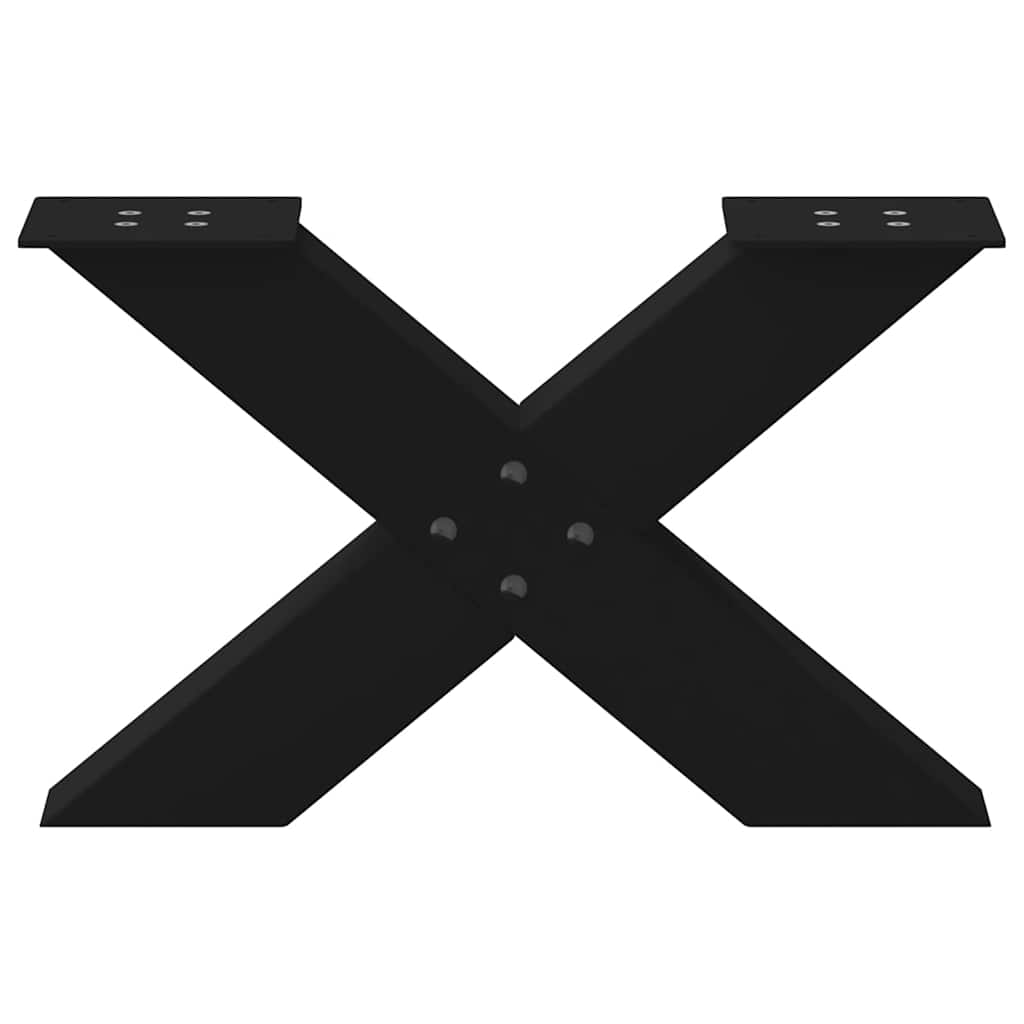 vidaXL Πόδια Τραπεζιού Σαλονιού σε Σχήμα Χ, 2 τεμ. Μαύρο, Ατσάλι 50x(30-31) εκ.
