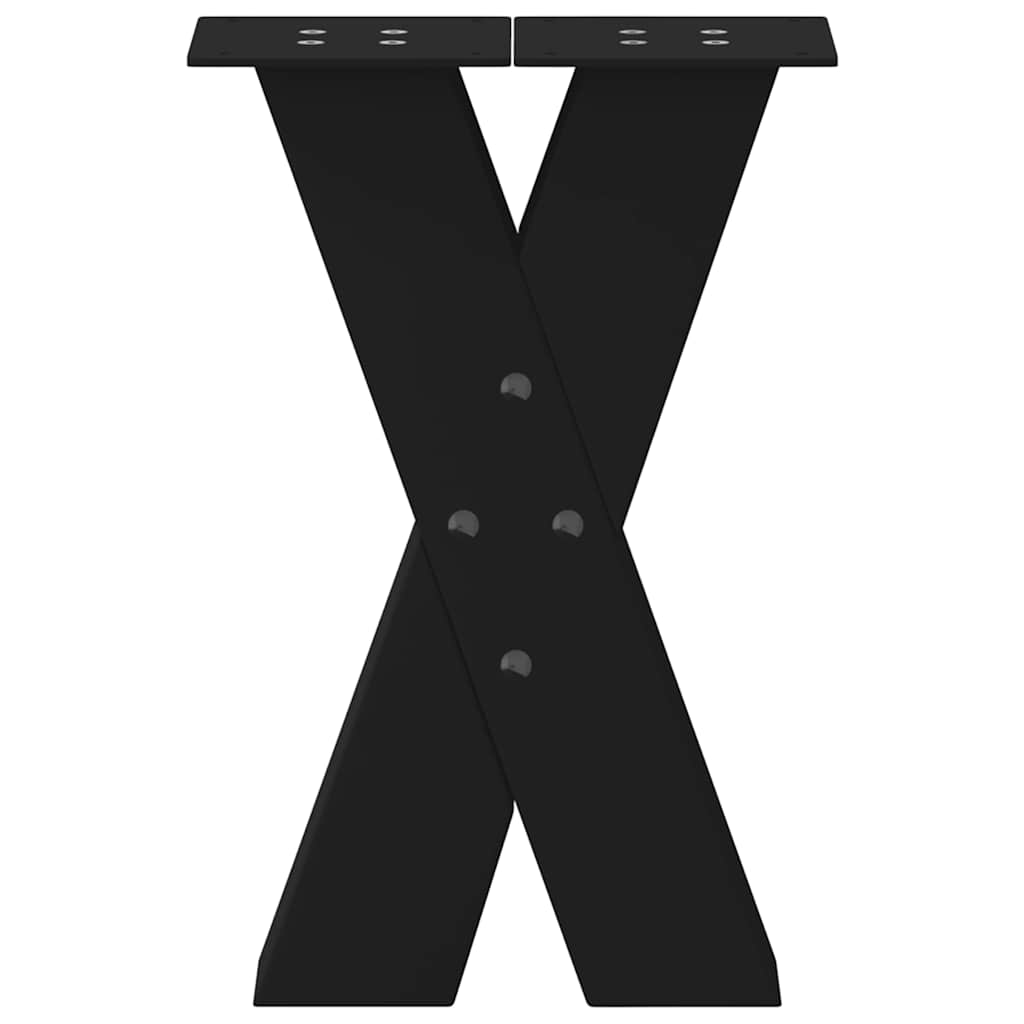 vidaXL Πόδια Τραπεζιού Σαλονιού σε Σχήμα Χ, 2 τεμ. Μαύρο 28x(42-43) εκ. Ατσάλι