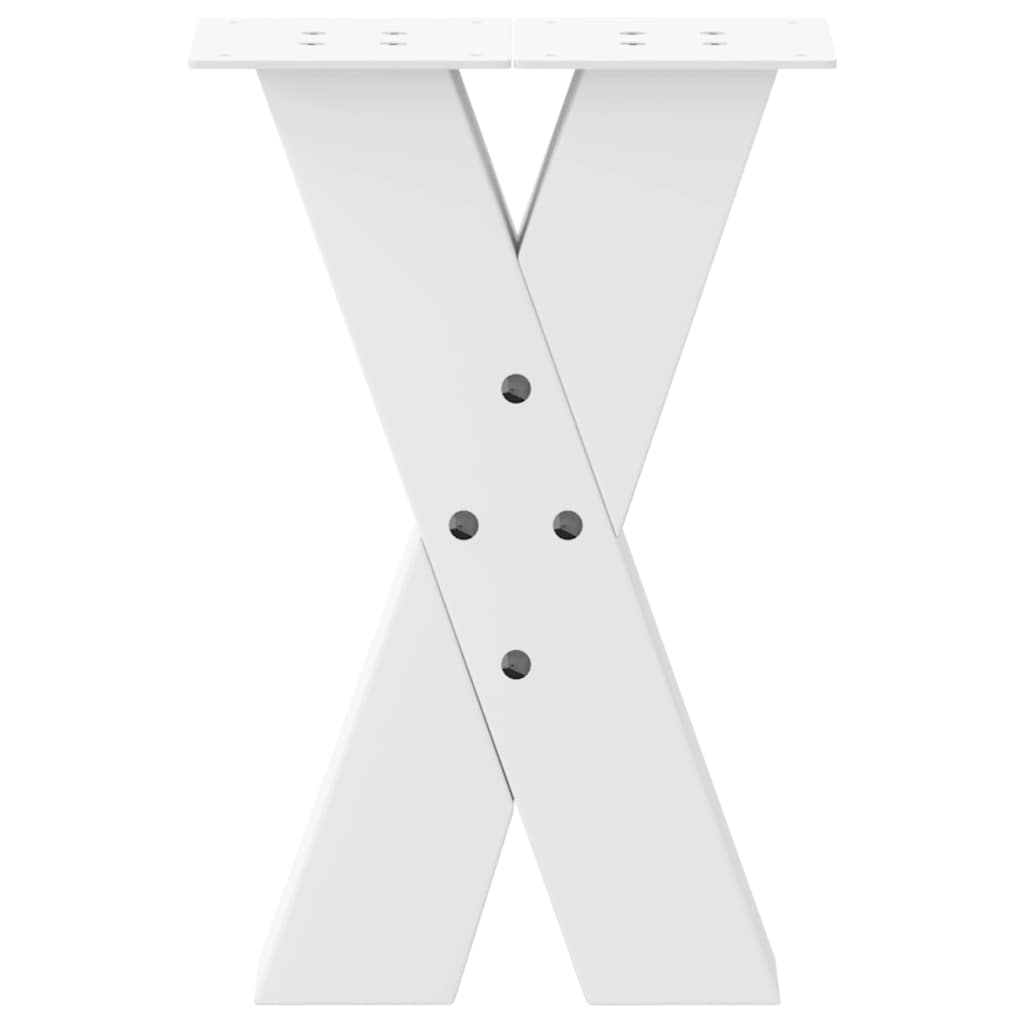 vidaXL Πόδια Τραπεζιού Σαλονιού σε Σχήμα Χ, 2 τεμ. Λευκά 38x(42-43) εκ. Ατσάλι