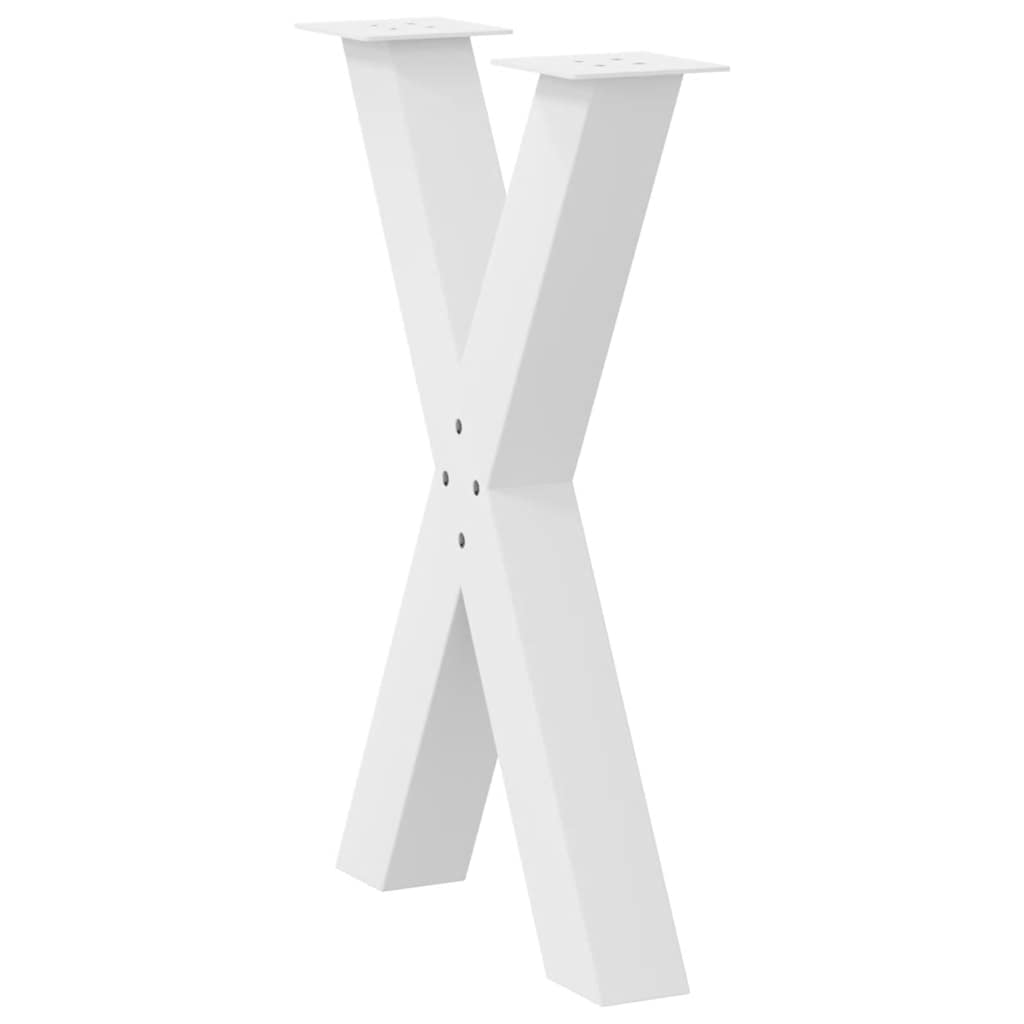 vidaXL Πόδια Τραπεζαρίας σε Σχήμα Χ, 2 τεμ. Λευκά 50x(72-73) εκ. Ατσάλι