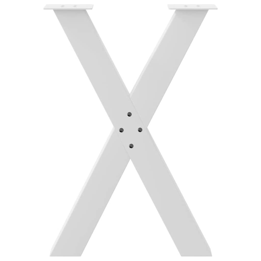 vidaXL Πόδια Τραπεζαρίας σε Σχήμα Χ, 2 τεμ. Λευκά 50x(72-73) εκ. Ατσάλι