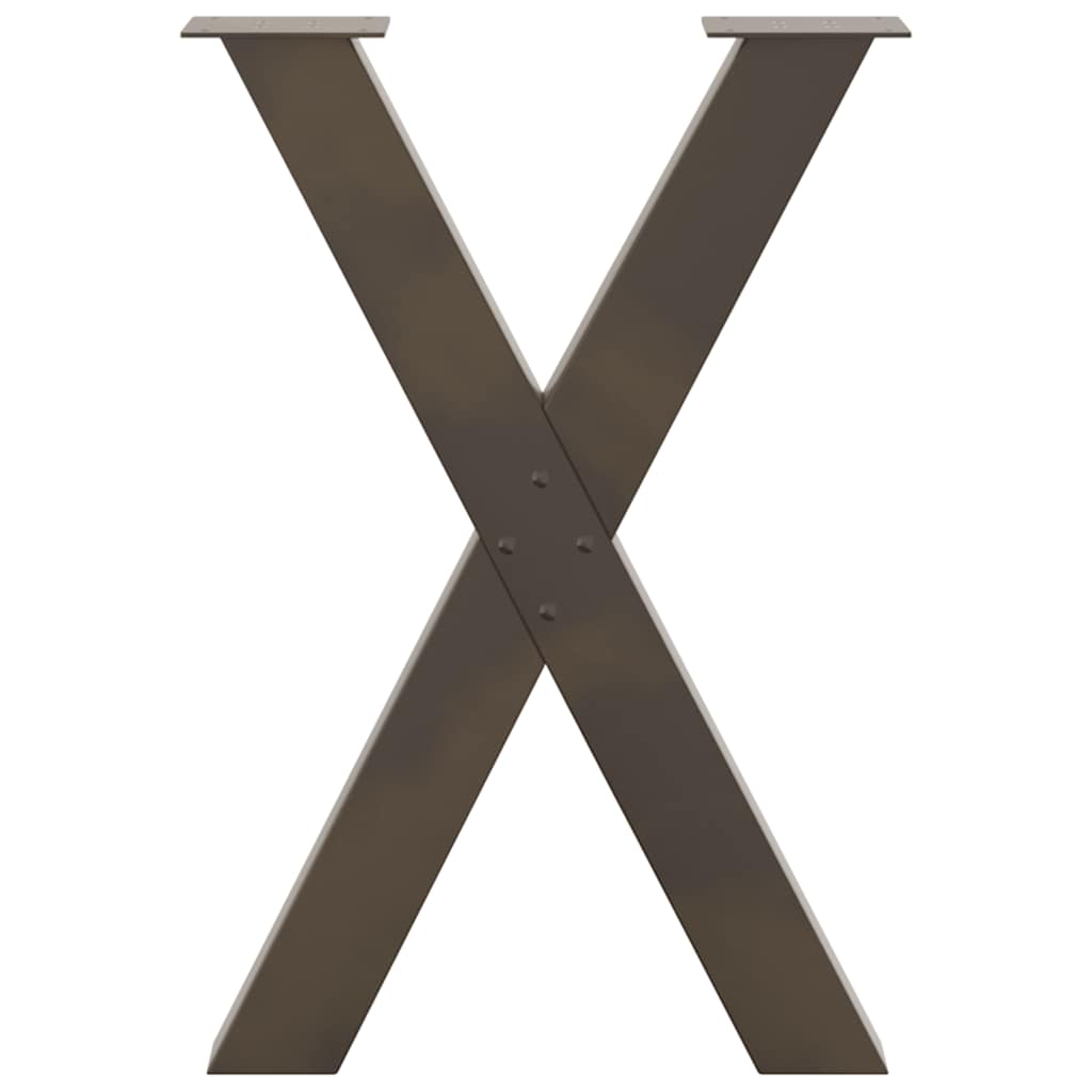 vidaXL Πόδια Τραπεζαρίας σε Σχήμα Χ, 2 τεμ. από Φυσικό Ατσάλι 50x(72-73) εκ. Ατσάλι