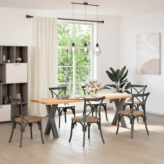 vidaXL Πόδια Τραπεζαρίας σε Σχήμα Χ, 2 τεμ. Ανθρακί 60x(72-73) εκ. Ατσάλι