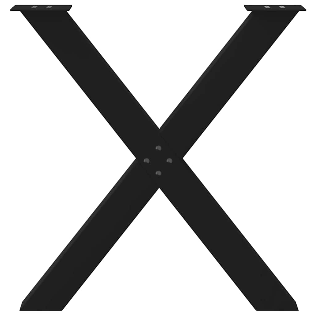 vidaXL Πόδια Τραπεζαρίας σε Σχήμα Χ, 2 τεμ. Μαύρο, 70x(72-73) εκ. Ατσάλι