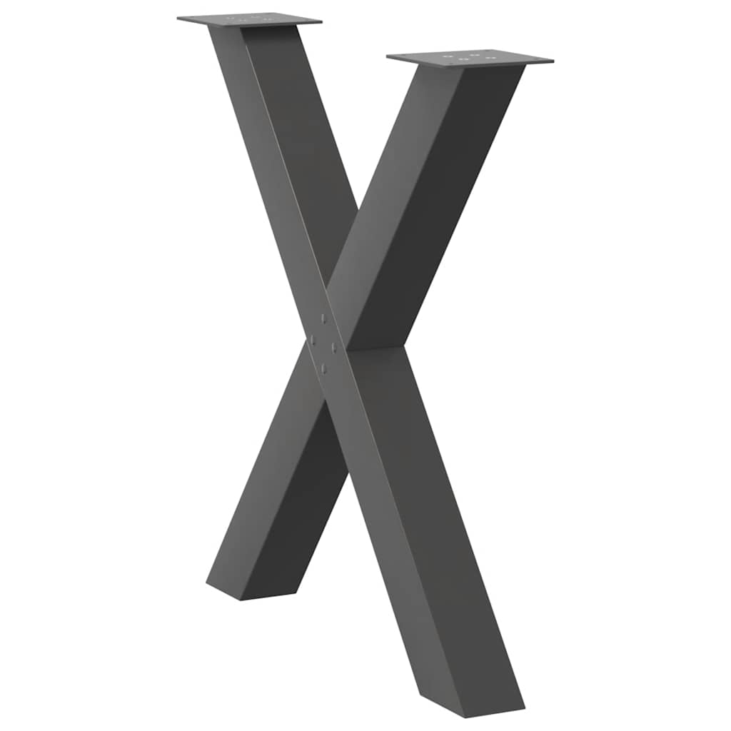 vidaXL Πόδια Τραπεζαρίας σε Σχήμα Χ 2 τεμ. Ανθρακί 70x(72-73) εκ. Ατσάλι