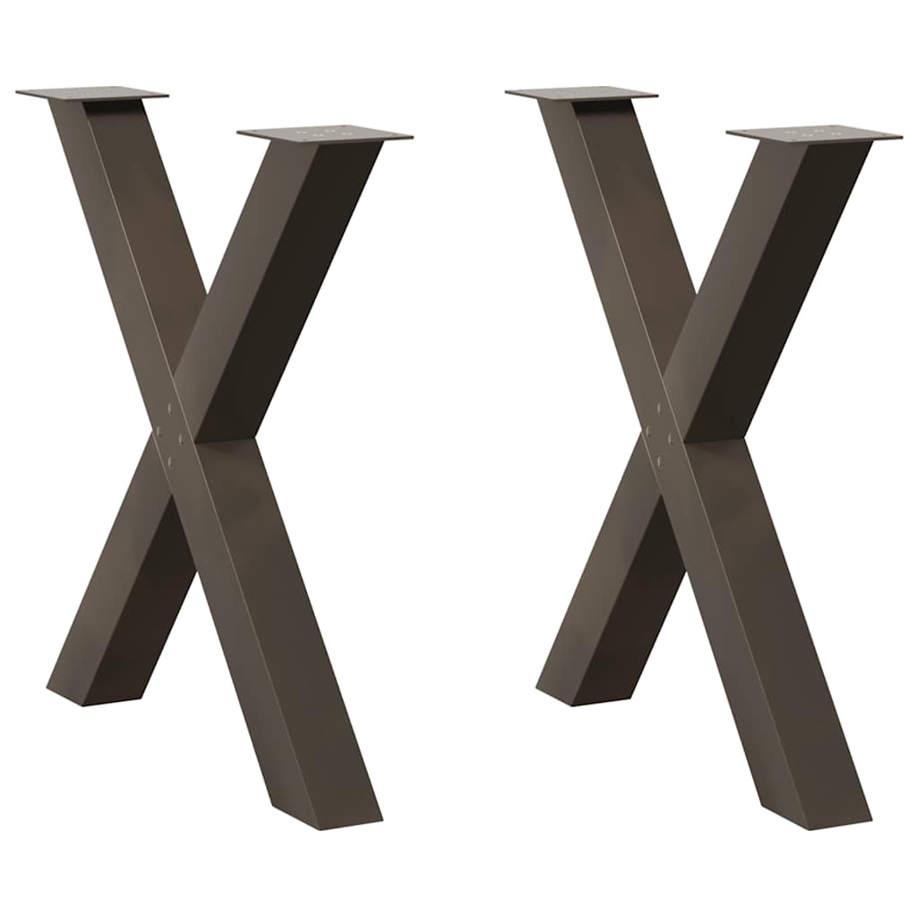 vidaXL Πόδια Τραπεζαρίας σε Σχήμα Χ, 2 τεμ. από Φυσικό Ατσάλι 70x(72-73) εκ. Ατσάλι