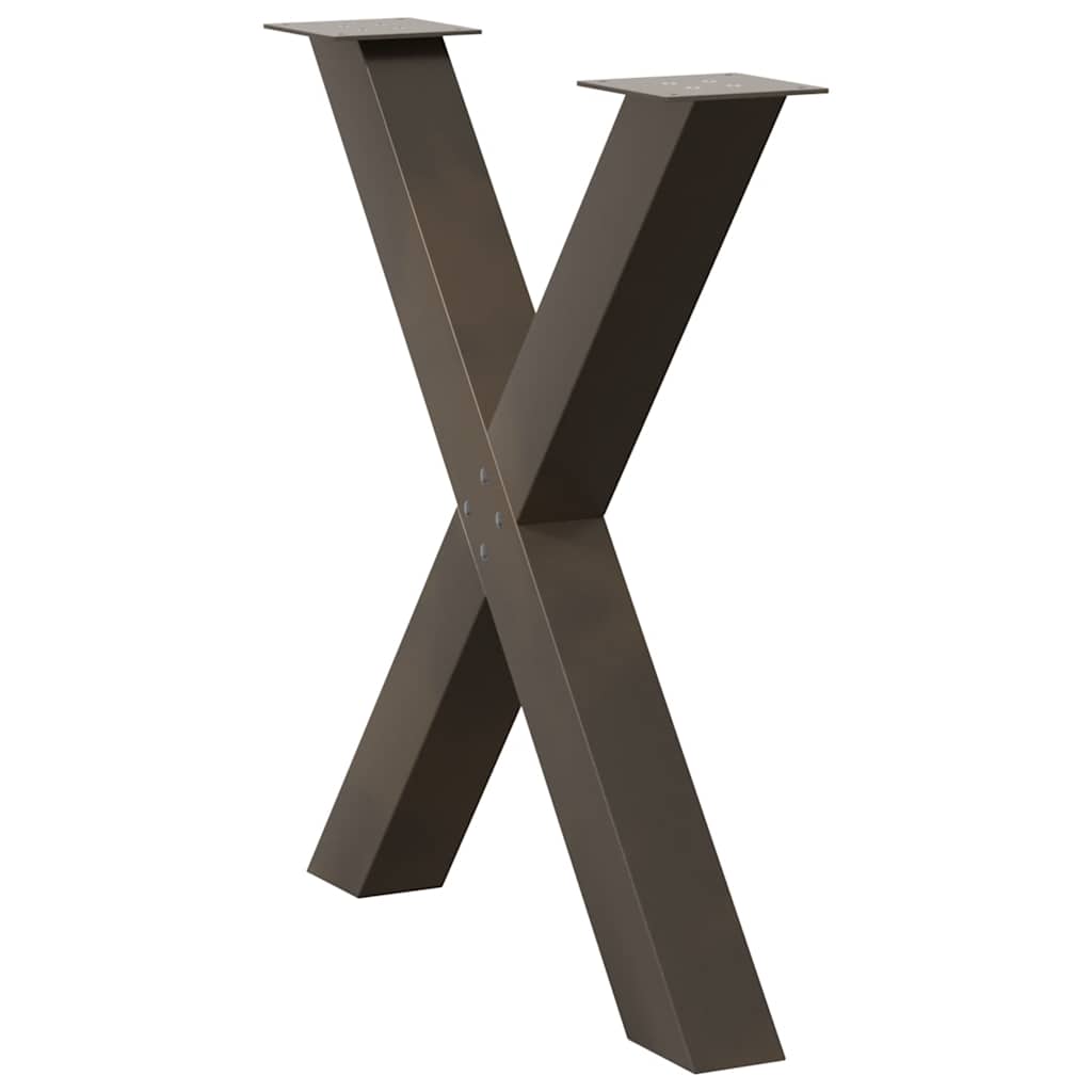 vidaXL Πόδια Τραπεζαρίας σε Σχήμα Χ, 2 τεμ. από Φυσικό Ατσάλι 70x(72-73) εκ. Ατσάλι