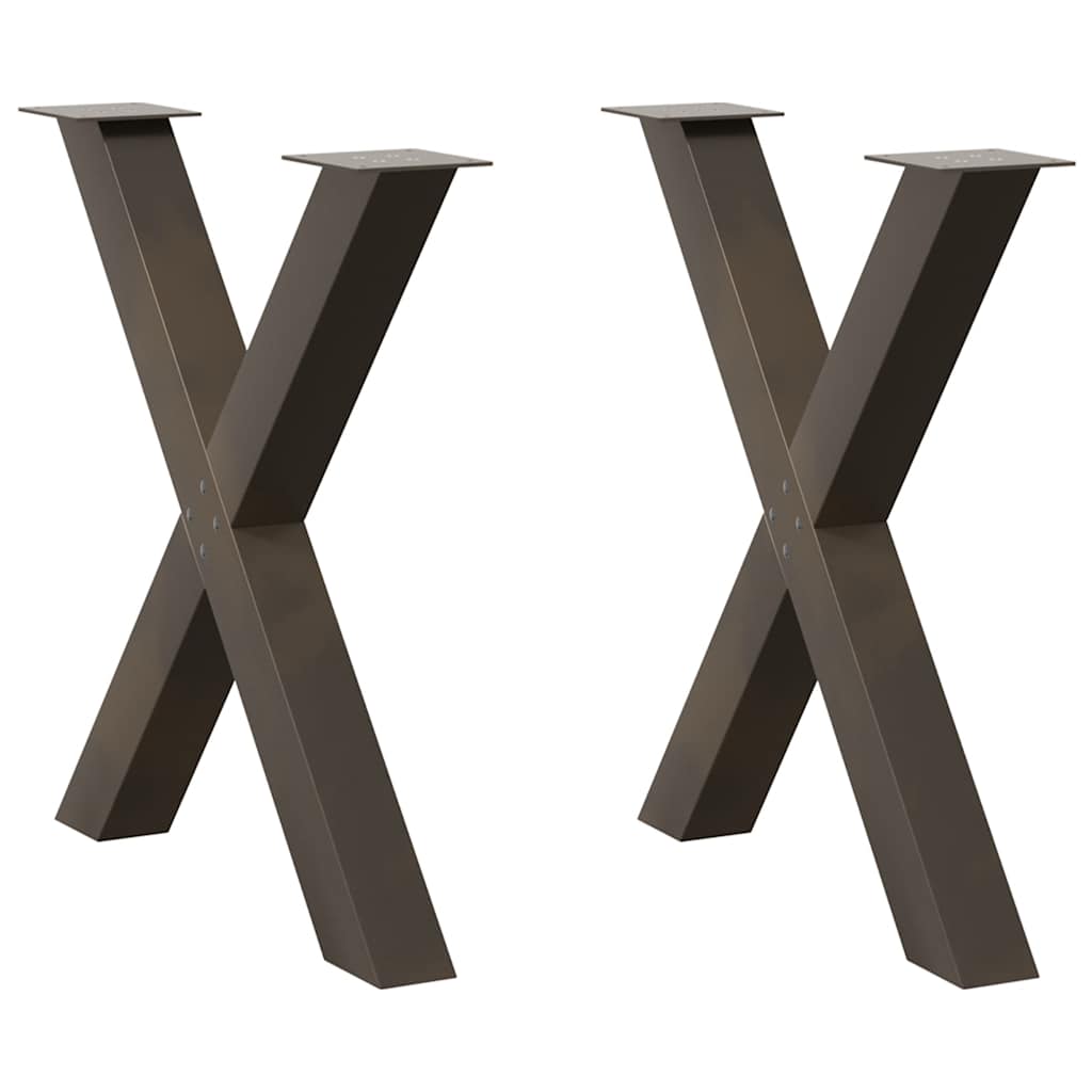 vidaXL Πόδια Τραπεζαρίας σε Σχήμα Χ, 2 τεμ. από Φυσικό Ατσάλι 80x(72-73) εκ. Ατσάλι