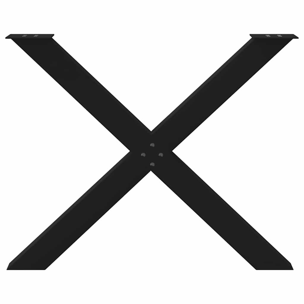 vidaXL Πόδια Τραπεζαρίας σε Σχήμα Χ, 2 τεμ. Μαύρα 90x(72-73) εκ. Ατσάλι