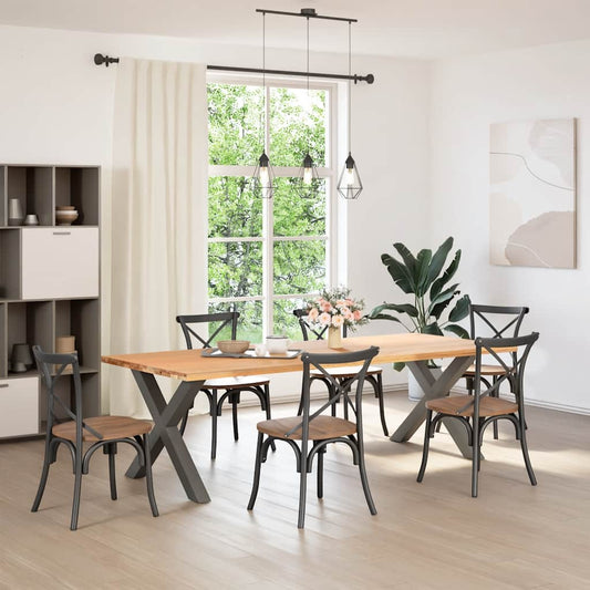vidaXL Πόδια Τραπεζαρίας σε Σχήμα Χ, 2 τεμ. Ανθρακί 90x(72-73) εκ. Ατσάλι