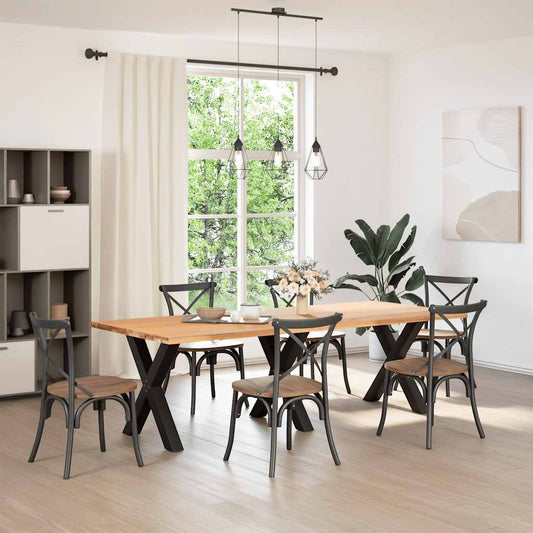 vidaXL Πόδια Τραπεζαρίας σε Σχήμα Χ 3 τεμ. Μαύρο 70x(72-73) εκ. Ατσάλι