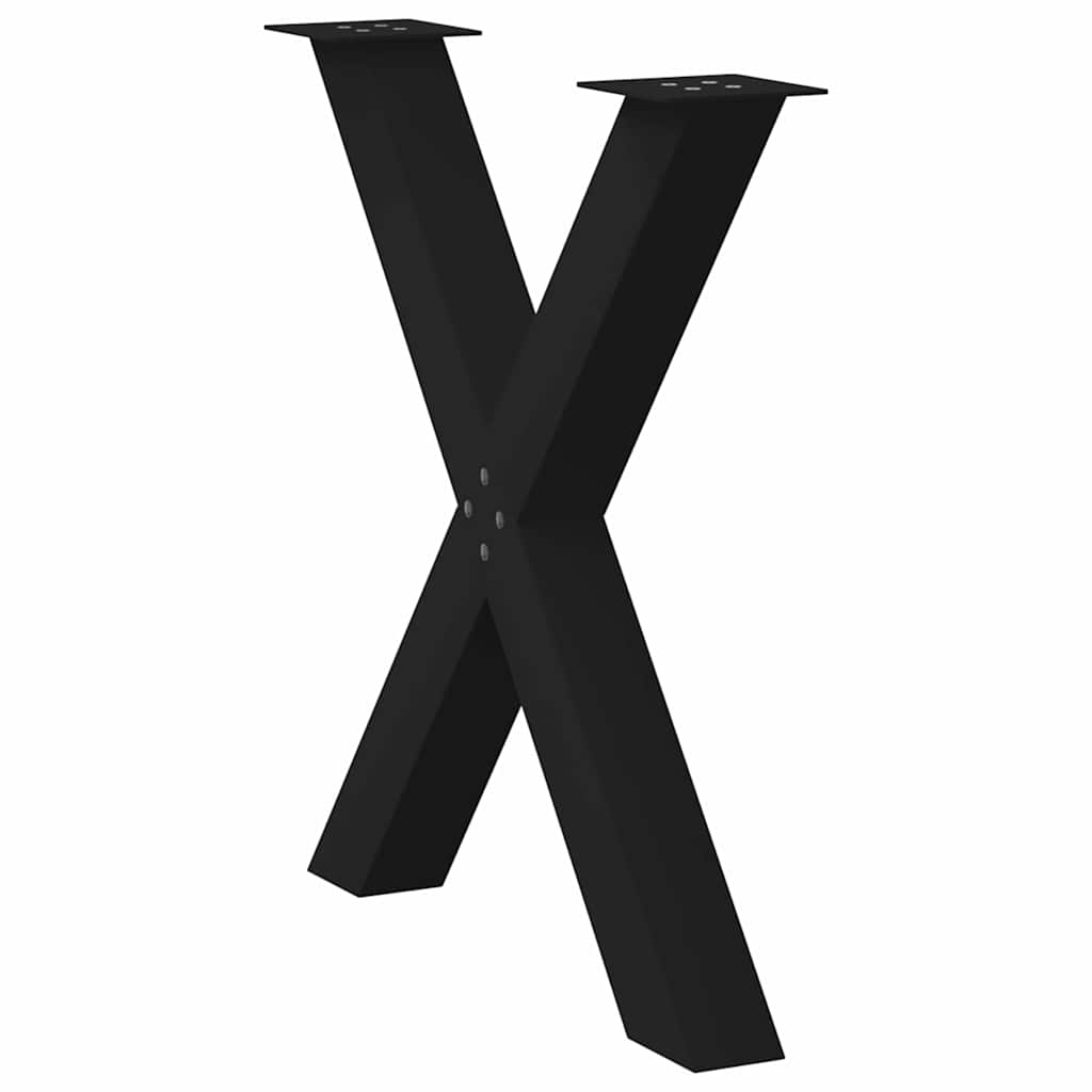 vidaXL Πόδια Τραπεζαρίας σε Σχήμα Χ 3 τεμ. Μαύρο 70x(72-73) εκ. Ατσάλι