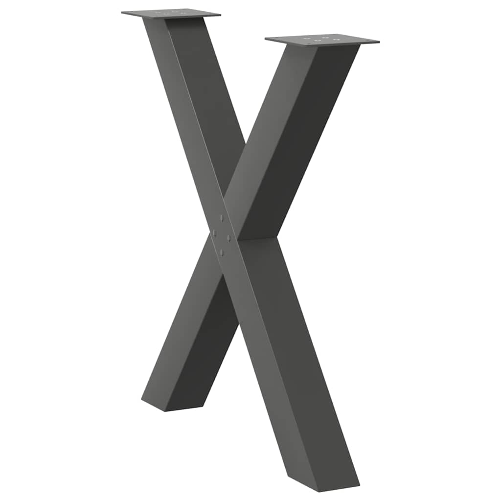 vidaXL Πόδια Τραπεζαρίας σε Σχήμα Χ 3 τεμ. Ανθρακί 70x(72-73) εκ. Ατσάλι
