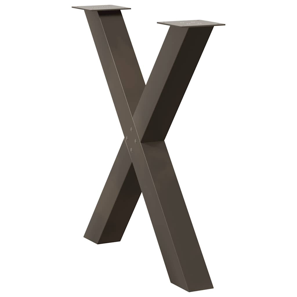 vidaXL Πόδια Τραπεζαρίας σε Σχήμα Χ 3 τεμ. από Φυσικό Ατσάλι 70x(72-73) εκ. Ατσάλι
