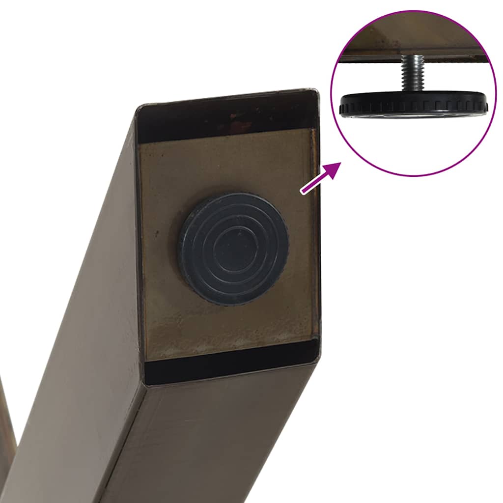 vidaXL Πόδια Τραπεζαρίας σε Σχήμα Χ 3 τεμ. από Φυσικό Ατσάλι 80x(72-73) εκ. Ατσάλι