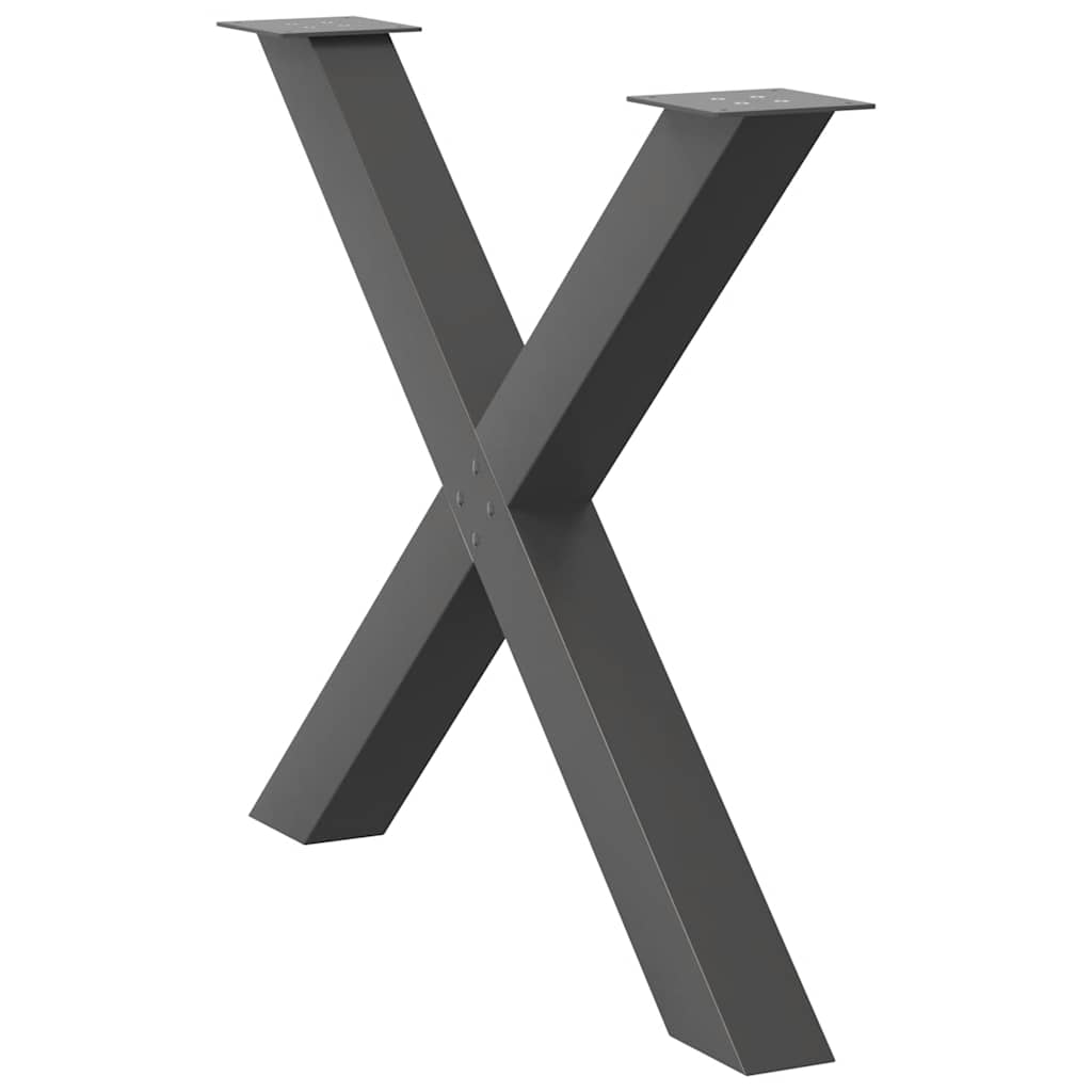 vidaXL Πόδια Τραπεζαρίας σε Σχήμα Χ 3 τεμ. Ανθρακί 90x(72-73) εκ. Ατσάλι