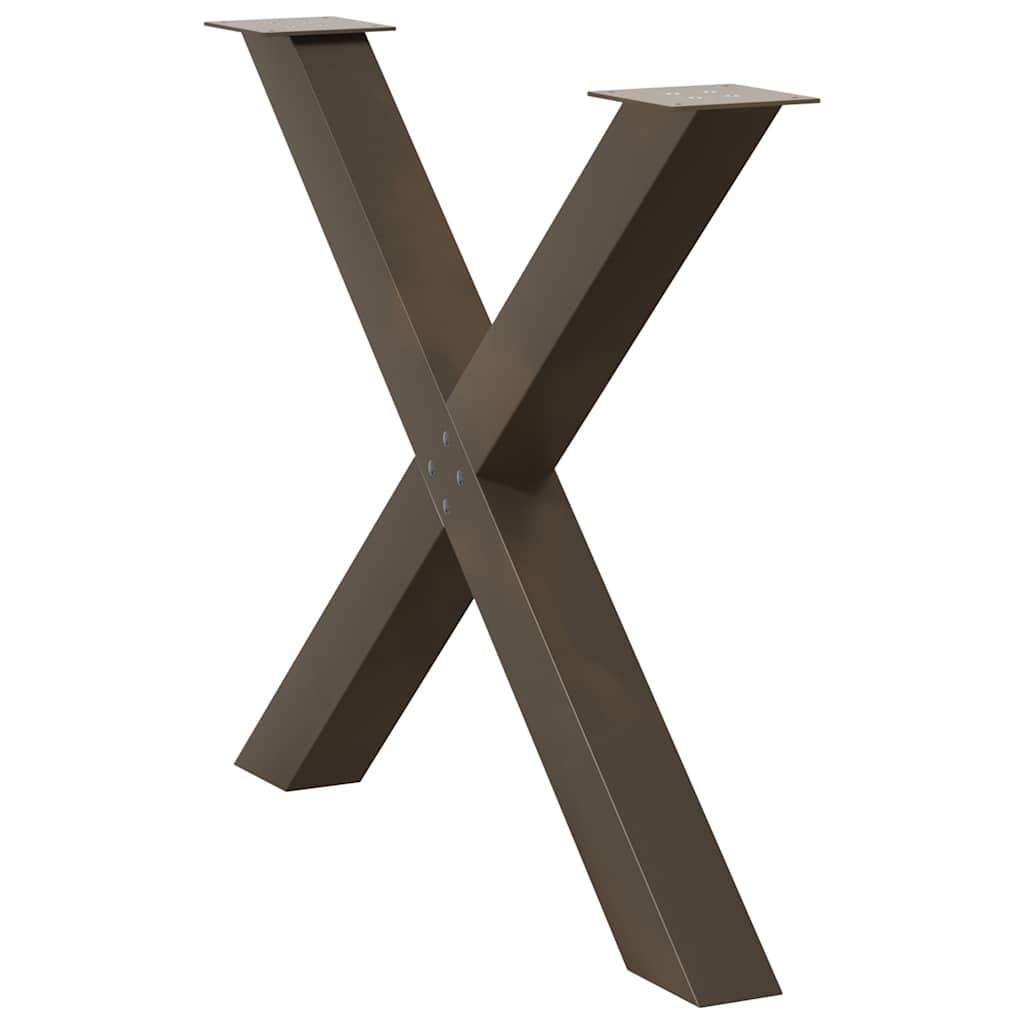 vidaXL Πόδια Τραπεζαρίας σε Σχήμα Χ 3 τεμ. από Φυσικό Ατσάλι 90x(72-73) εκ. Ατσάλι