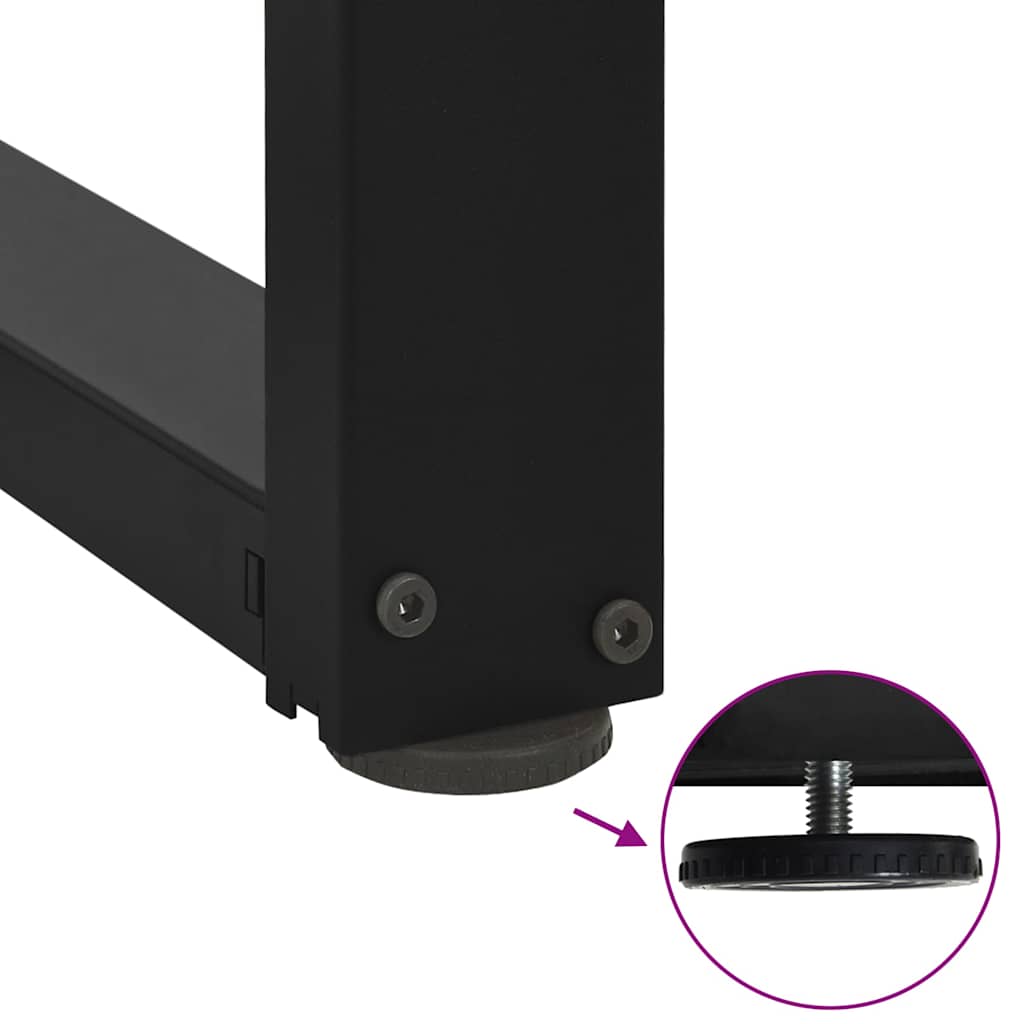 vidaXL Πόδια Τραπεζιού Σαλονιού σε Σχήμα Τ, 2 τεμ. Μαύρο, Ατσάλι 50x25x(30-31) εκ.