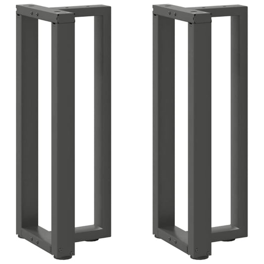 vidaXL Πόδια Κονσόλας σε Σχήμα Τ, 2 τεμ. Ανθρακί 25x28x(72-73) εκ. Ατσάλι
