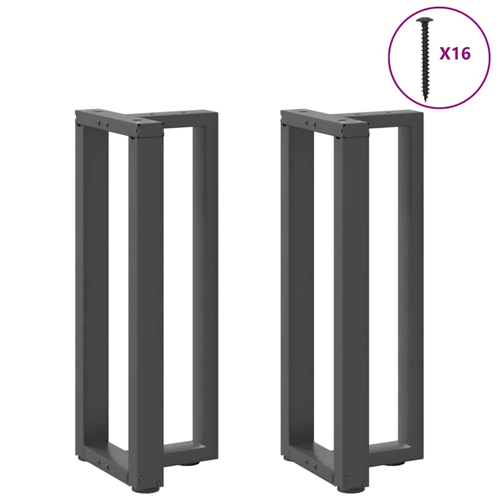 vidaXL Πόδια Κονσόλας σε Σχήμα Τ, 2 τεμ. Ανθρακί 25x28x(72-73) εκ. Ατσάλι