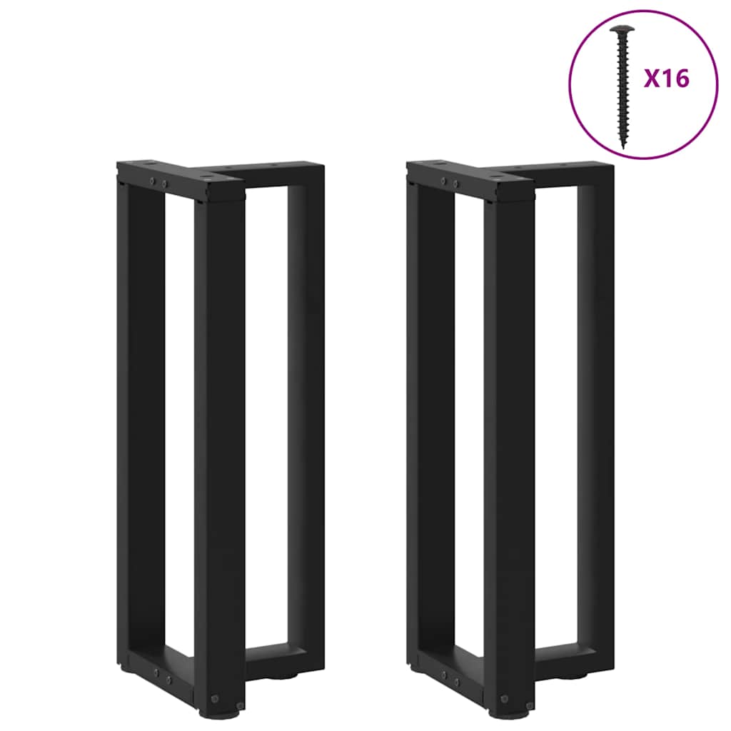 vidaXL Πόδια Κονσόλας σε Σχήμα Τ, 2 τεμ. Μαύρο 38x25x(72-73) εκ. Ατσάλι