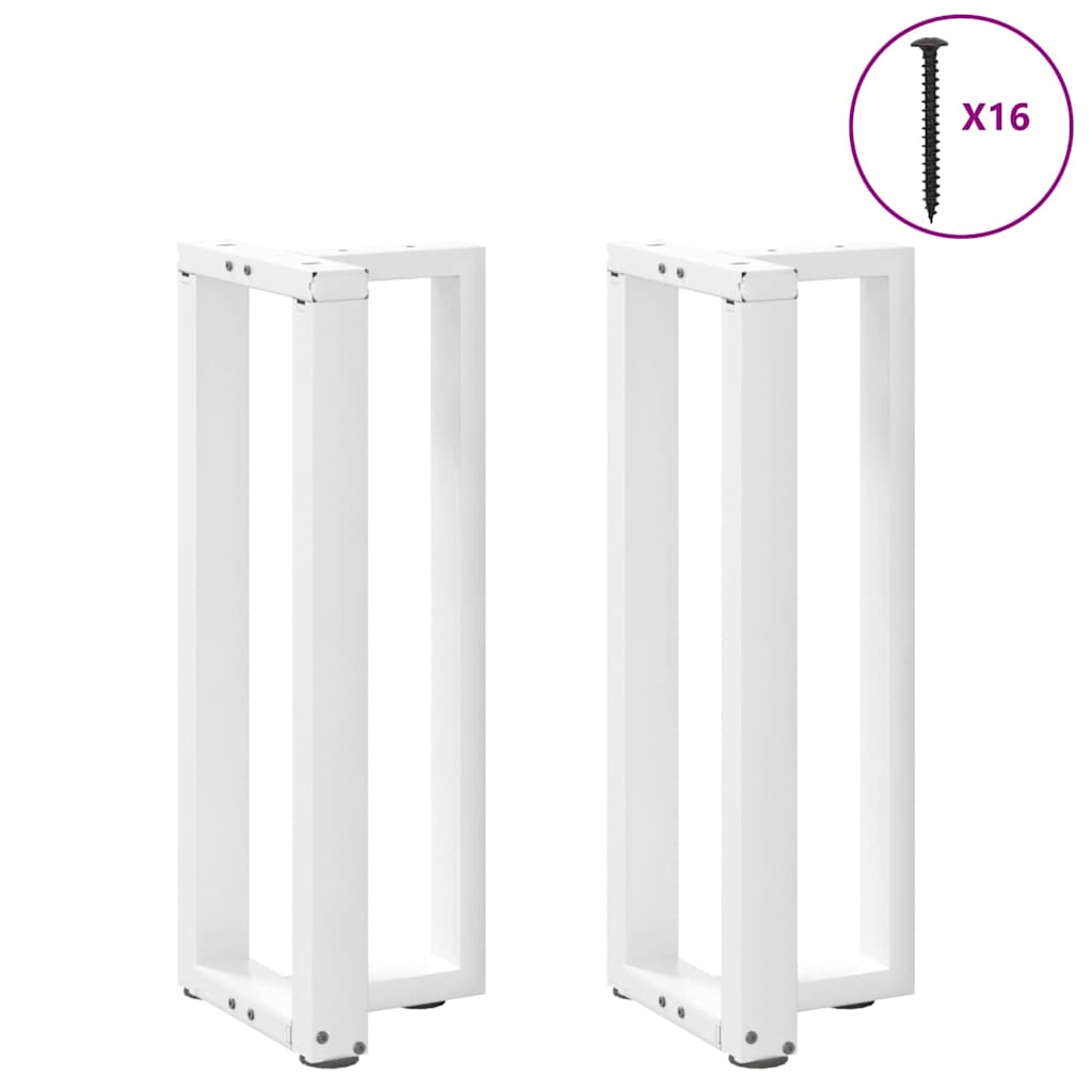vidaXL Πόδια Κονσόλας σε Σχήμα Τ, 2 τεμ. Λευκά 38x25x(72-73) εκ. Ατσάλι