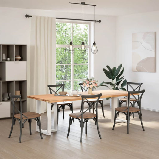 vidaXL Πόδια Τραπεζαρίας σε Σχήμα Τ, 2 τεμ. Λευκά 50x35x(72-73) εκ. Ατσάλι