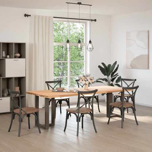 vidaXL Πόδια Τραπεζαρίας σε Σχήμα Τ, 2 τεμ. Μαύρο, Ατσάλι 50x35x(72-73) εκ.