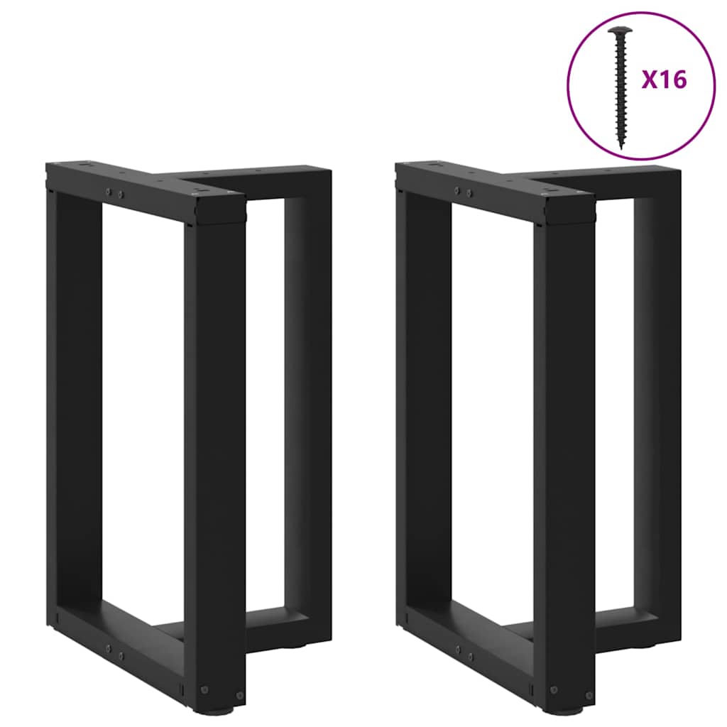vidaXL Πόδια Τραπεζαρίας σε Σχήμα Τ, 2 τεμ. Μαύρο 60x35x(72-73) εκ. Ατσάλι