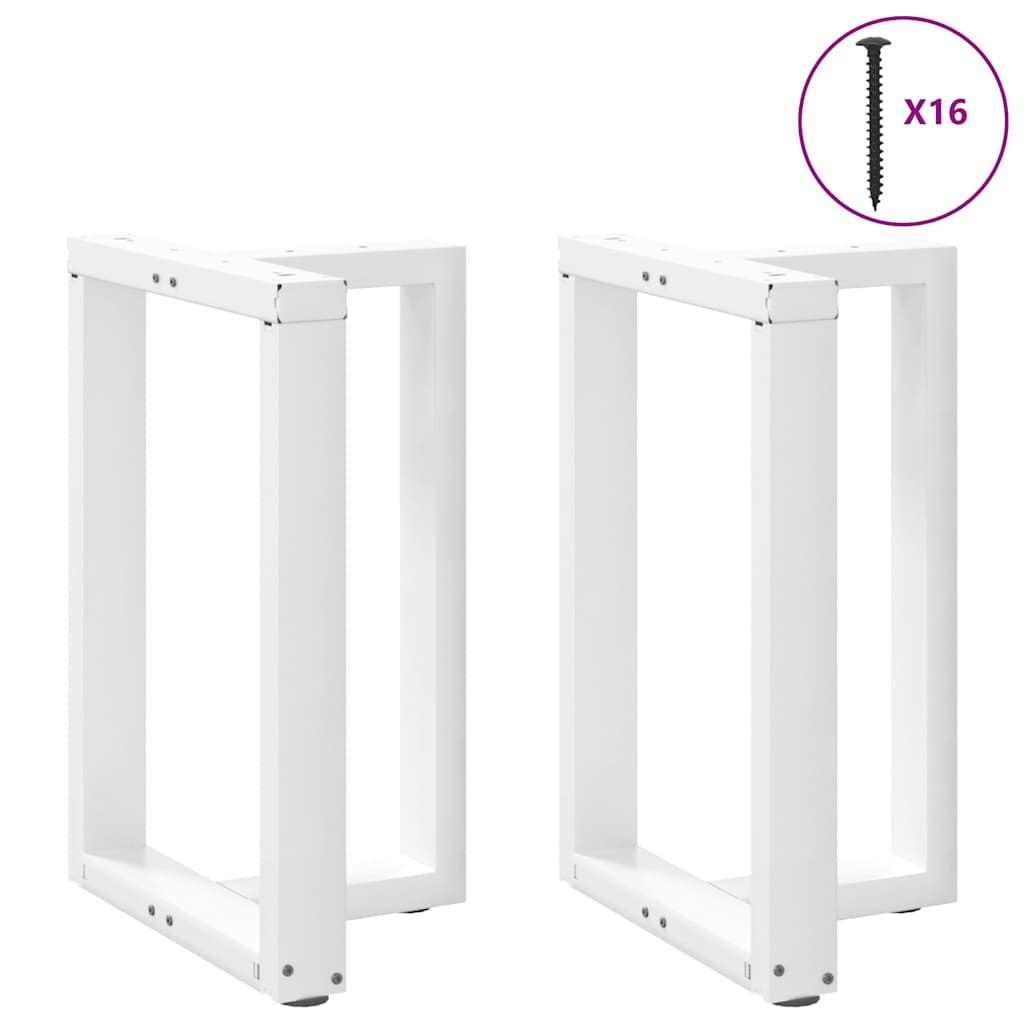 vidaXL Πόδια Τραπεζαρίας σε Σχήμα Τ, 2 τεμ. Λευκά 60x35x(72-73) εκ. Ατσάλι