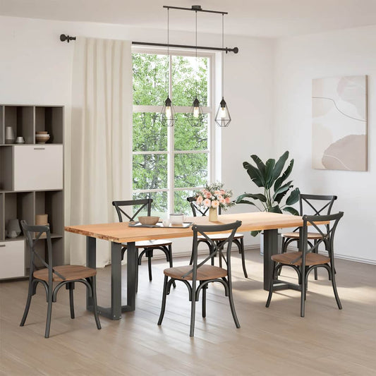 vidaXL Πόδια Τραπεζαρίας σε Σχήμα Τ, 2 τεμ. Ανθρακί 60x35x(72-73) εκ. Ατσάλι