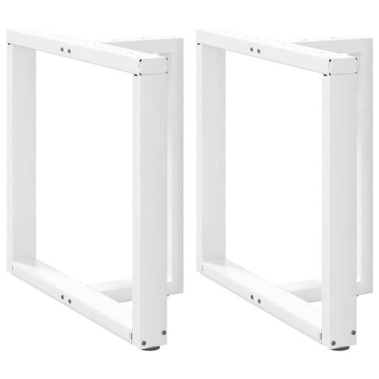 vidaXL Πόδια Τραπεζαρίας σε Σχήμα Τ, 2 τεμ. Λευκά 70x35x(72-73) εκ. Ατσάλι