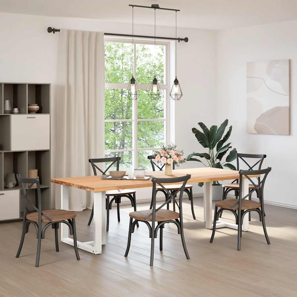 vidaXL Πόδια Τραπεζαρίας σε Σχήμα Τ, 2 τεμ. Λευκά 70x35x(72-73) εκ. Ατσάλι