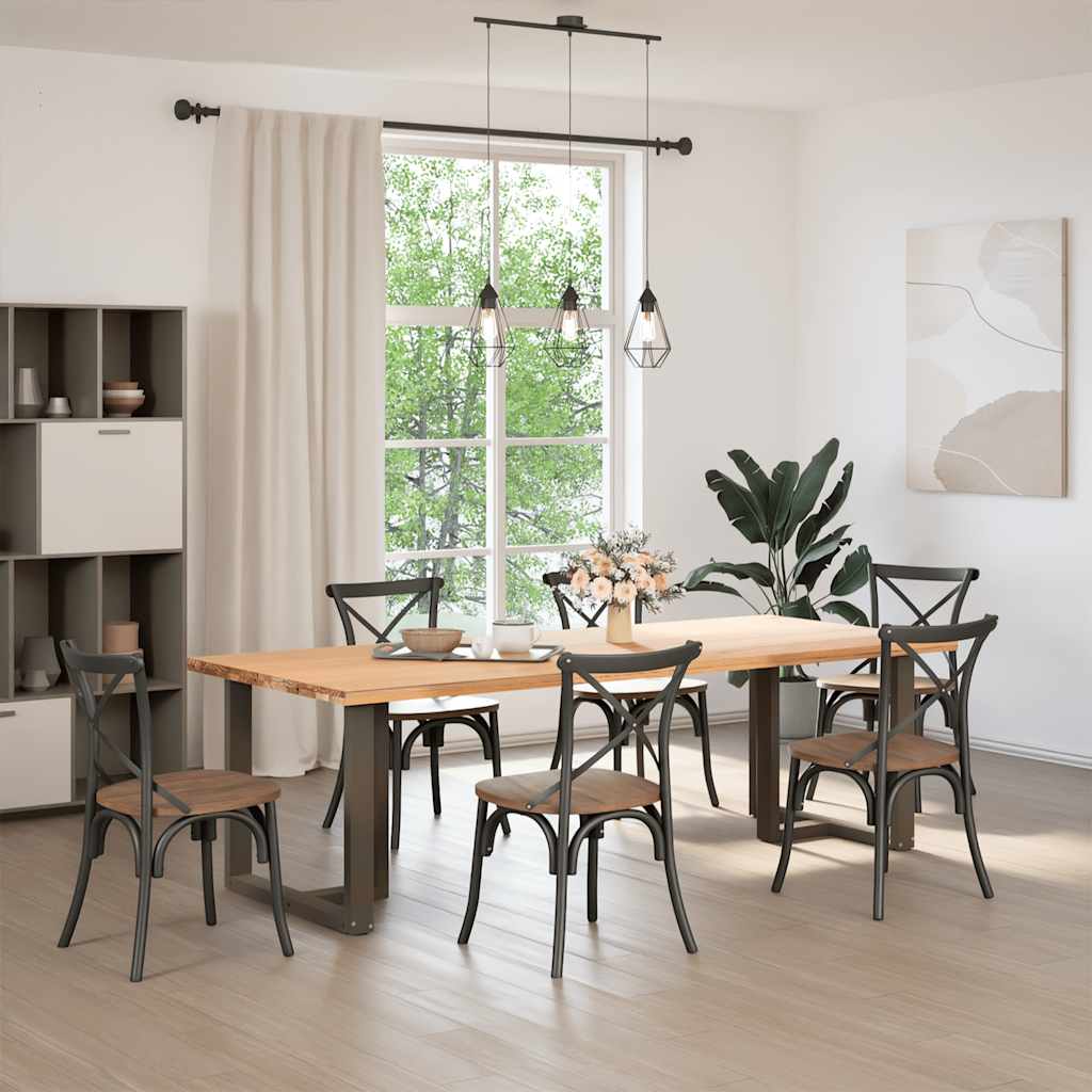 vidaXL Πόδια Τραπεζαρίας σε Σχήμα Τ, 2 τεμ. Μαύρο 70x35x(72-73) εκ. Ατσάλι