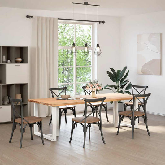 vidaXL Πόδια Τραπεζαρίας σε Σχήμα Τ, 2 τεμ. Λευκά 80x35x(72-73) εκ. Ατσάλι